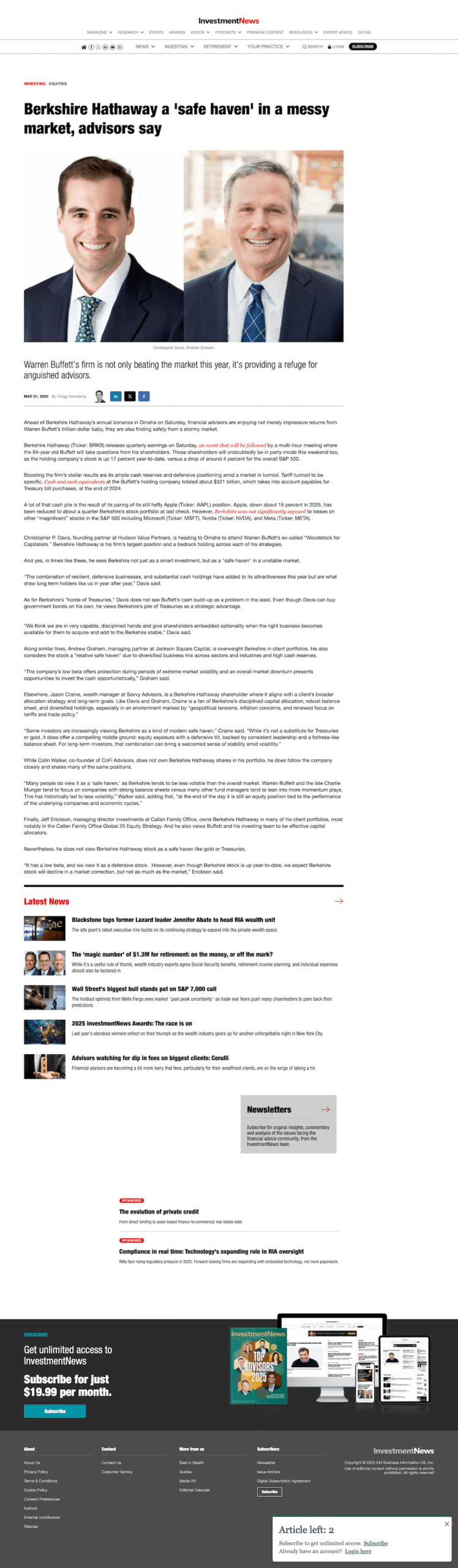 INVESTMENT NEWS 1MAY25 ARTICLE min